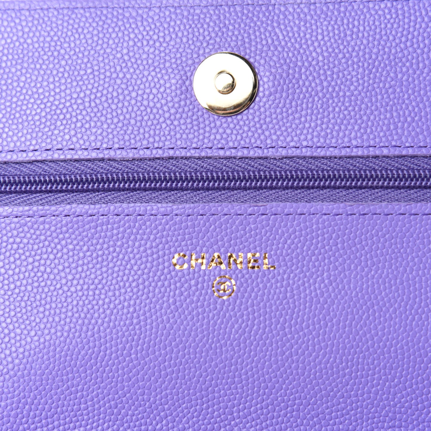Caviar Quilted Wallet On Chain WOC Purple
