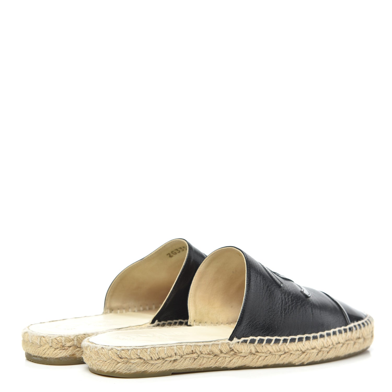 Chanel Iridescent Goatskin Patent CC Espadrille Mules 41 Black 4 of 8
