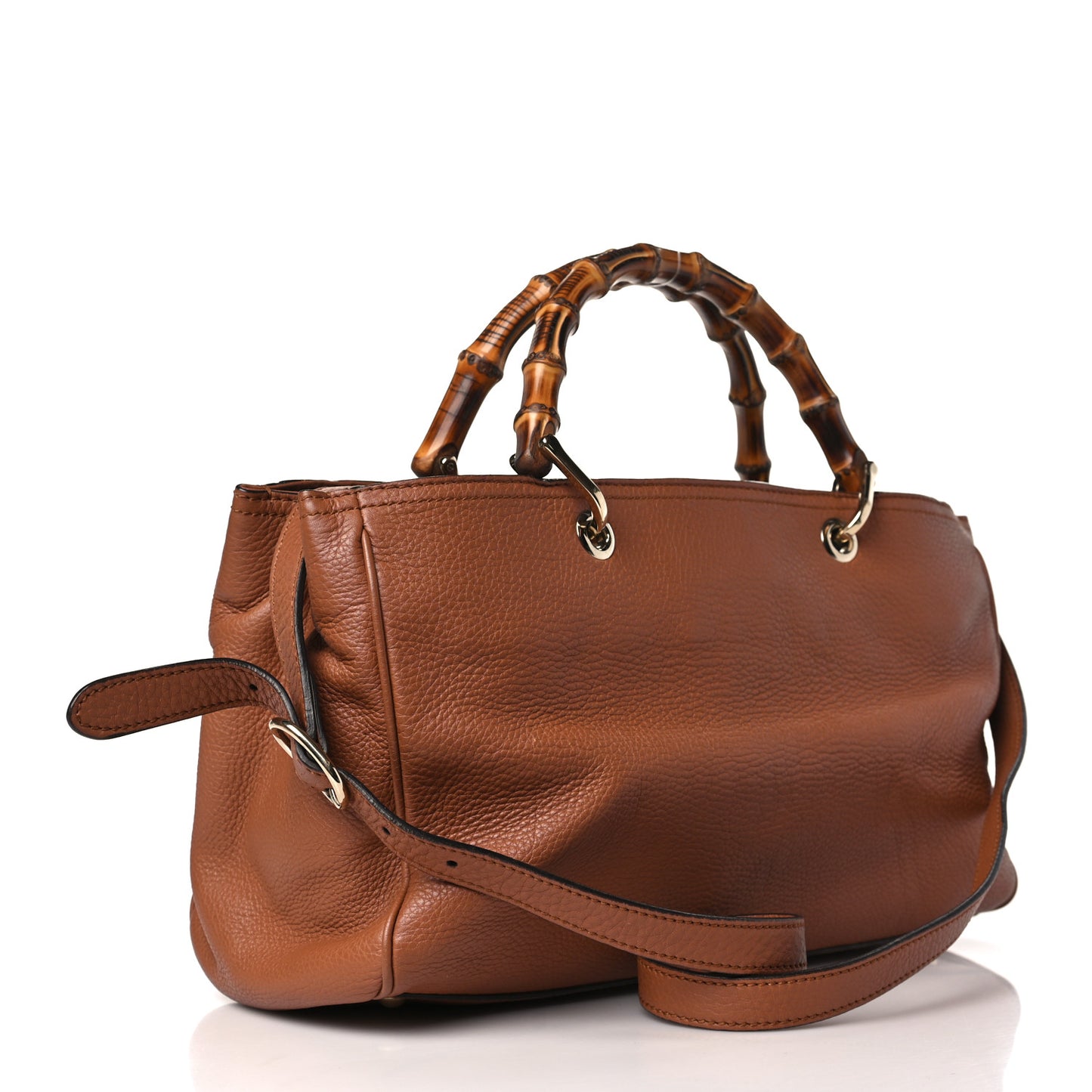 Pebbled Calfskin Medium Bamboo Shopper Tote Acero