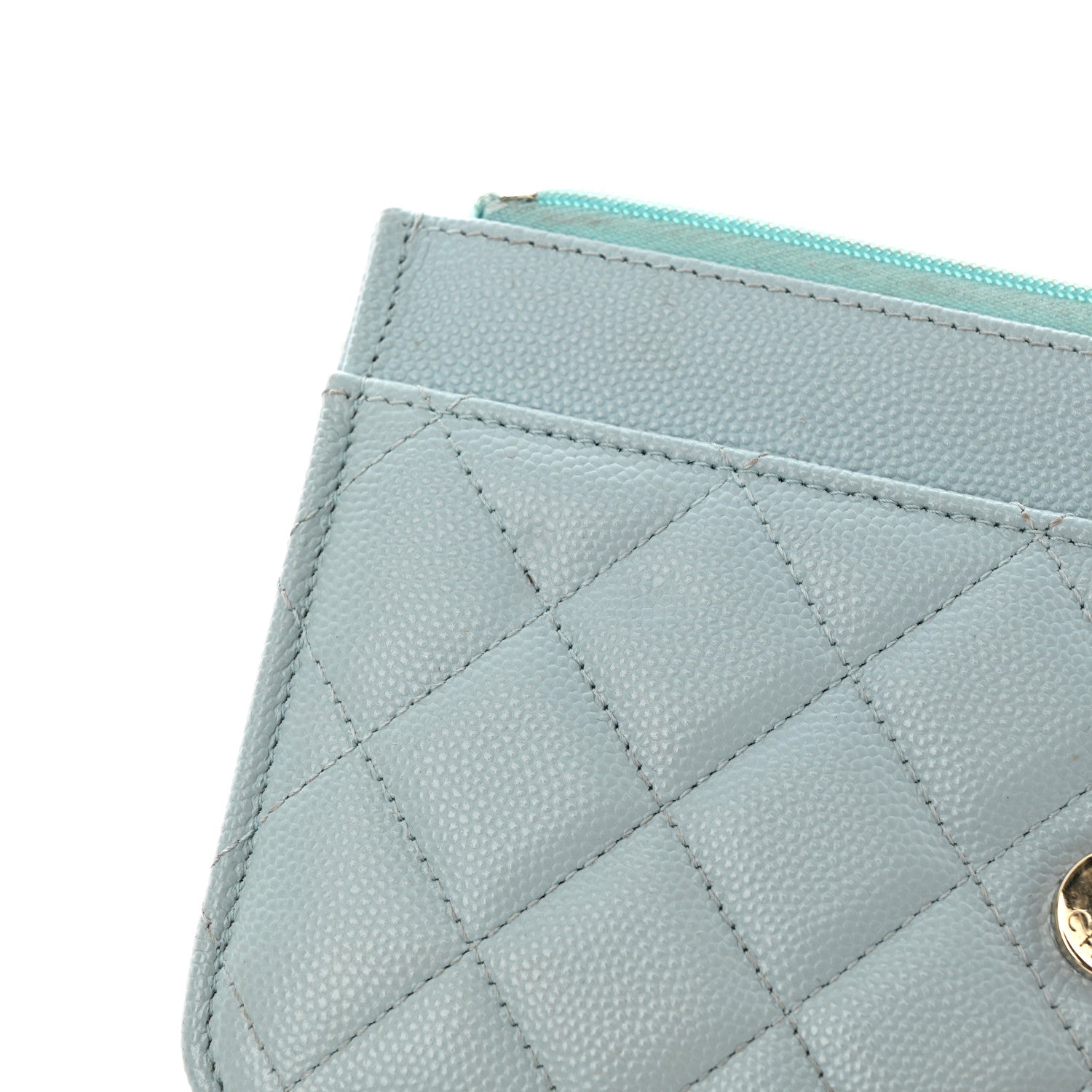 Chanel Caviar Quilted Wallet On Chain WOC Light Blue 17 of 18