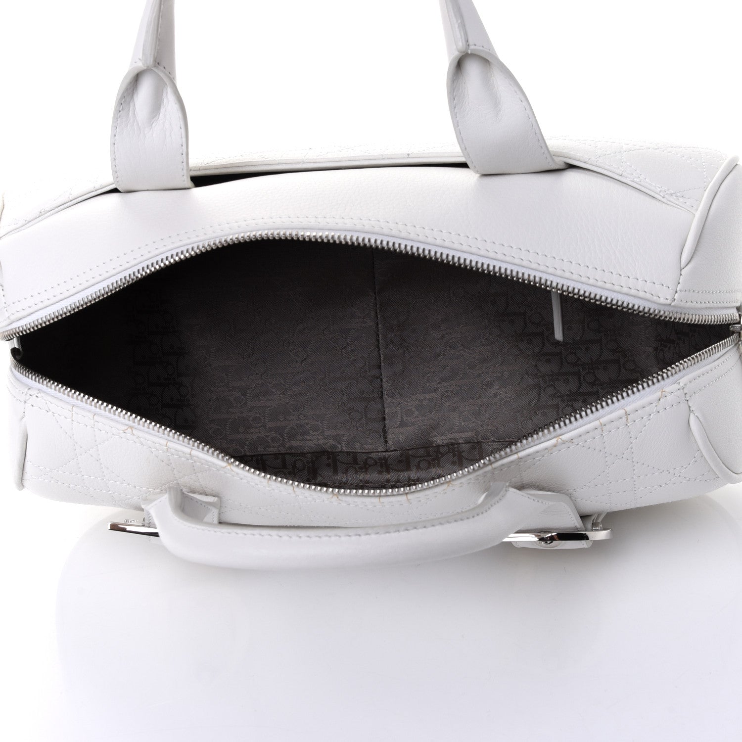 Christian Dior Calfskin Cannage Handbag White 4 of 4