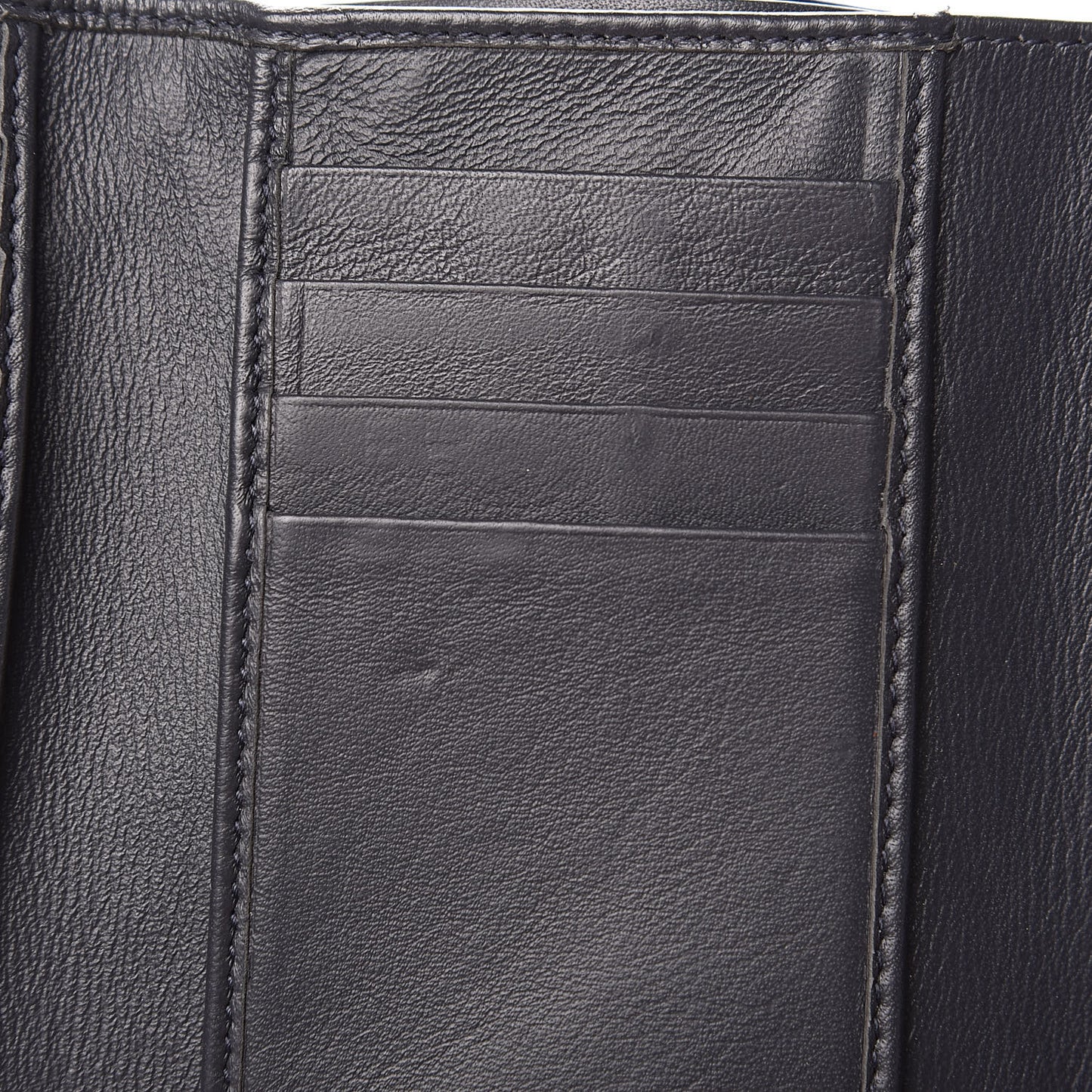 Metallic Patent Micro-Cannage Diorama Elancee Wallet Mirror Blue