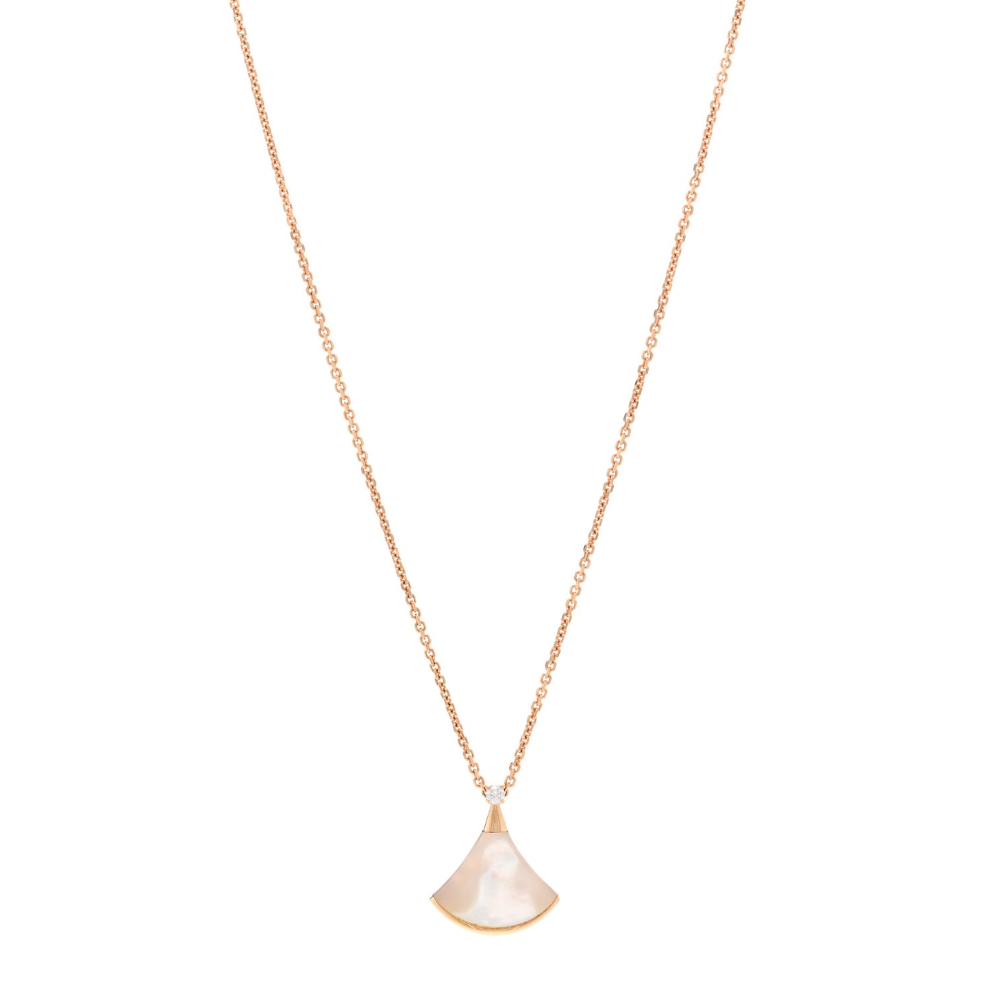 18K Rose Gold Diamond Mother of Pearl Small Divas' Dream Pendant Necklace