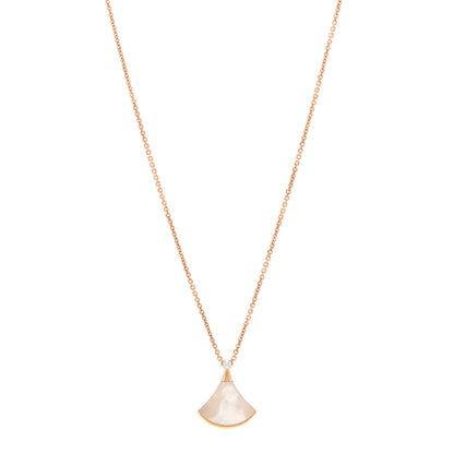 Bulgari 18K Rose Gold Diamond Mother of Pearl Small Divas' Dream Pendant Necklace 1 of 5