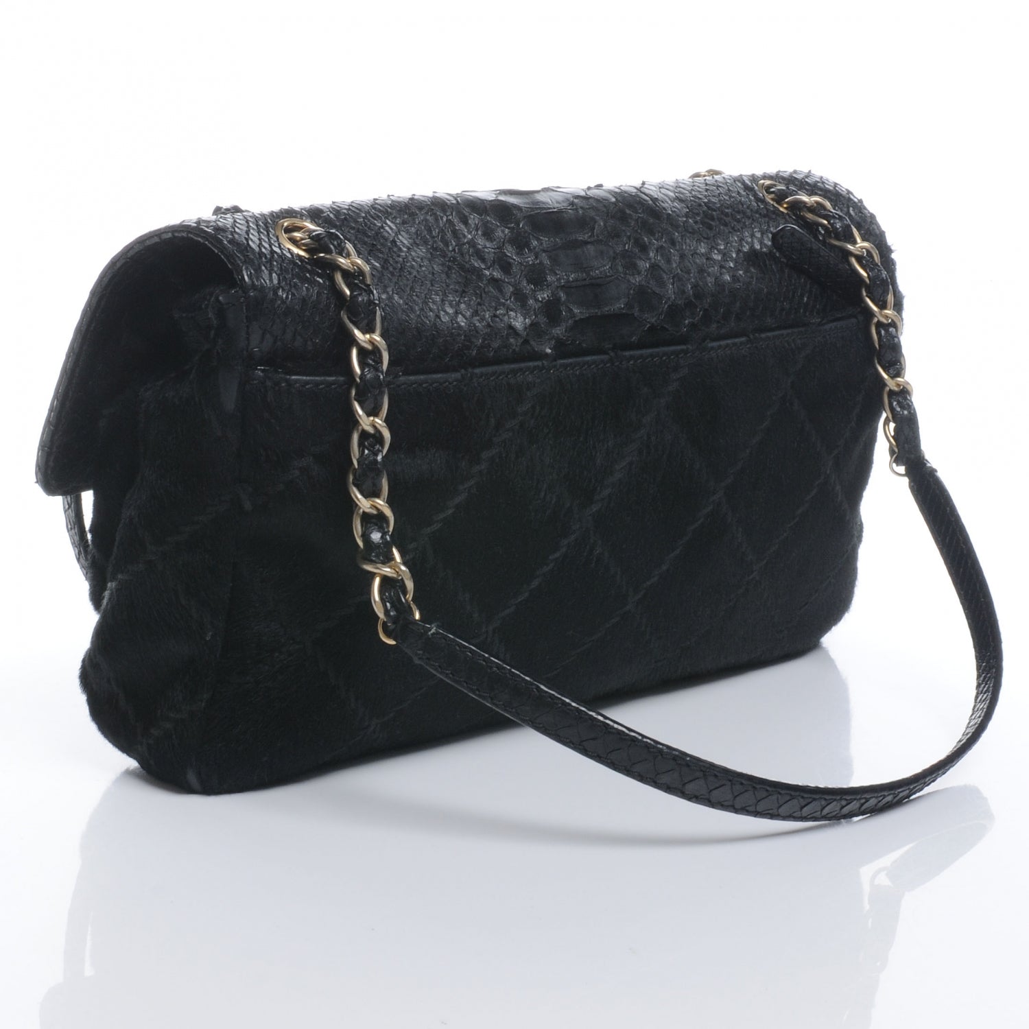 Chanel Python Pony Hair Ultimate Stitch Flap Black 3 of 8
