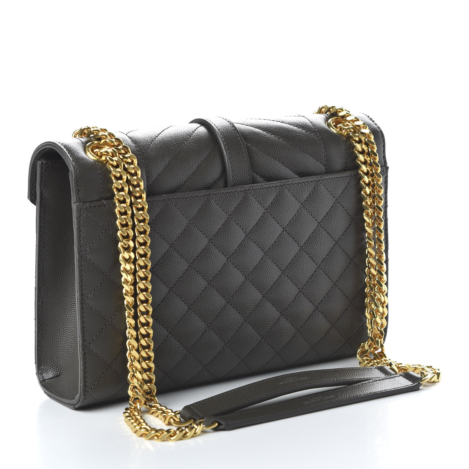 Saint Laurent Grain De Poudre Textured Mixed Matelasse Medium Triquilt Monogram Satchel Earth 3 of 9