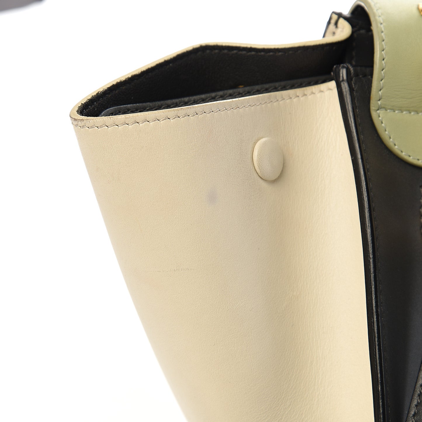 Smooth Calfskin Medium Tri-Color Trapeze Pistachio