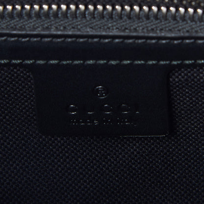 Gucci GG Supreme Monogram Appia Calfskin Web Flat Messenger Bag Black Grey 8 of 9