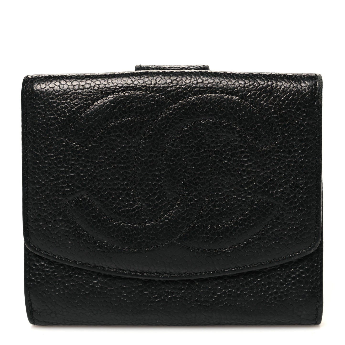 Caviar Timeless CC Compact French Wallet Black