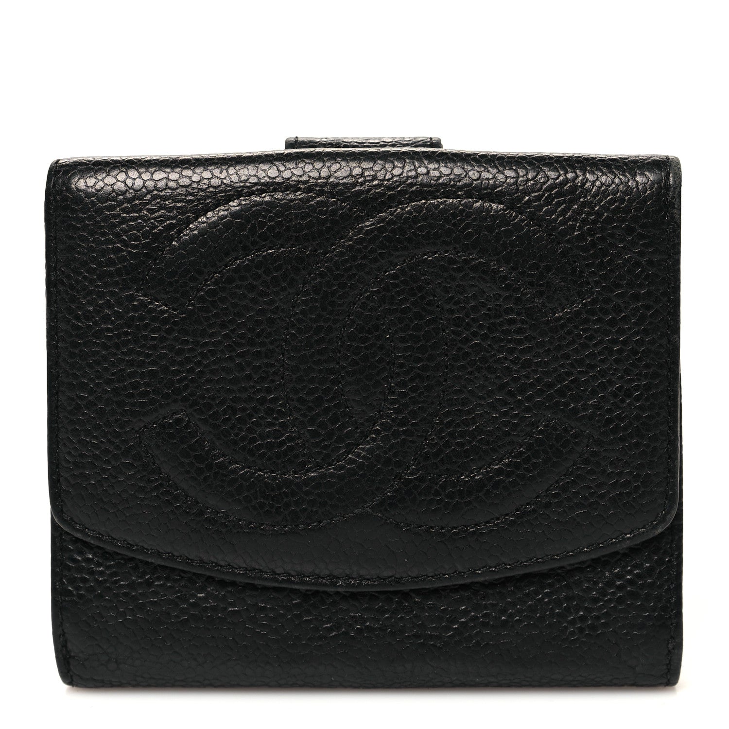 Chanel Caviar Timeless CC Compact French Wallet Black 1 of 13