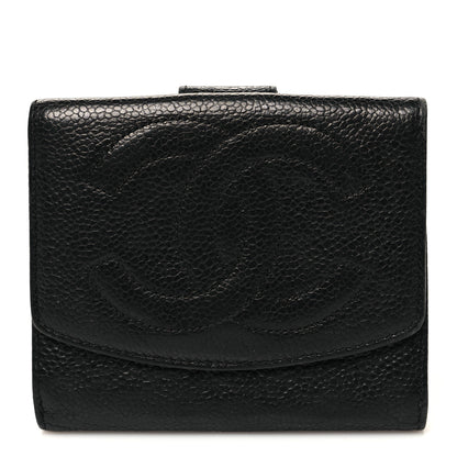 Chanel Caviar Timeless CC Compact French Wallet Black 1 of 13