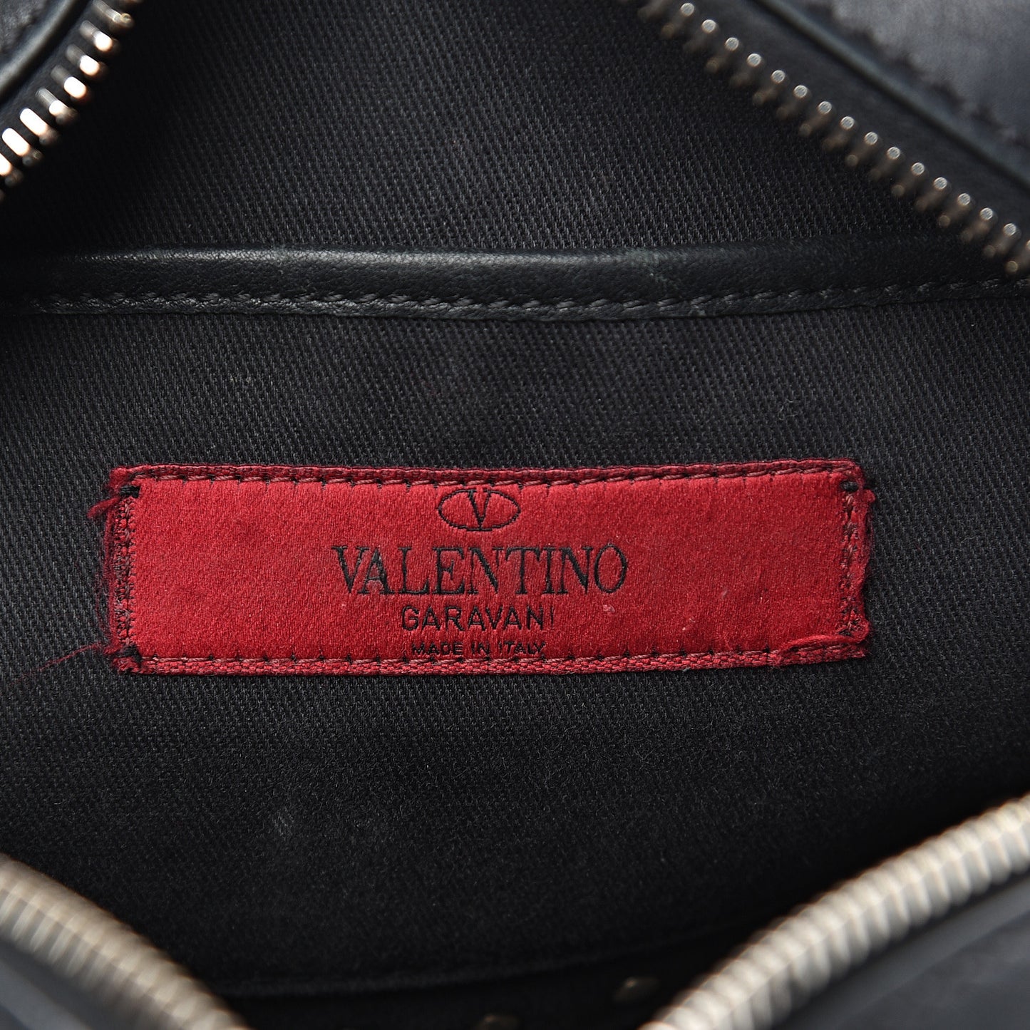 Calfskin Rockstud Camera Crossbody Bag Black