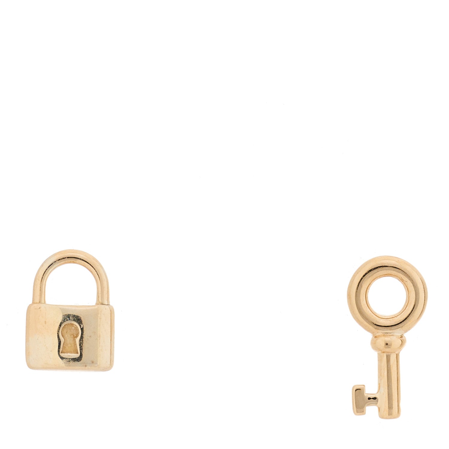 Tiffany 18K Rose Gold Mini Key and Lock Earrings 1 of 4