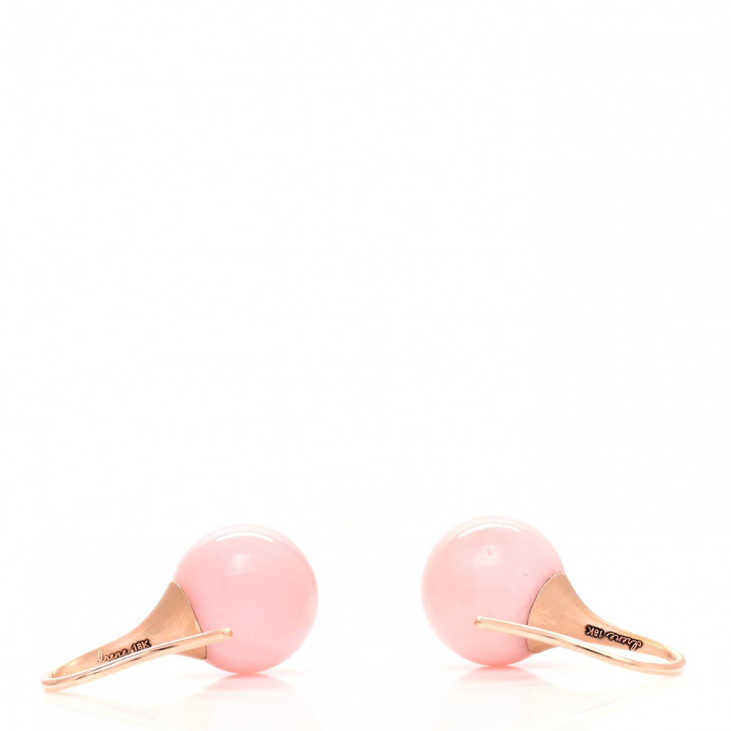 Irene Neuwirth 18K Rose Gold Pink Opal Gumdrop Earrings 3 of 5