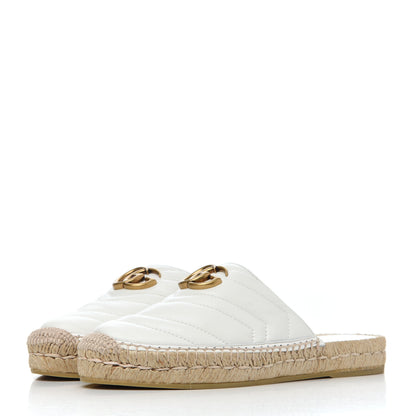 Gucci Nappa Matelasse GG Marmont Espadrille Slippers 36.5 Great White 3 of 12