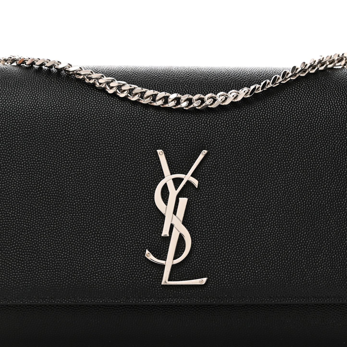 Grain De Poudre Medium Classic Monogram Kate Satchel Black