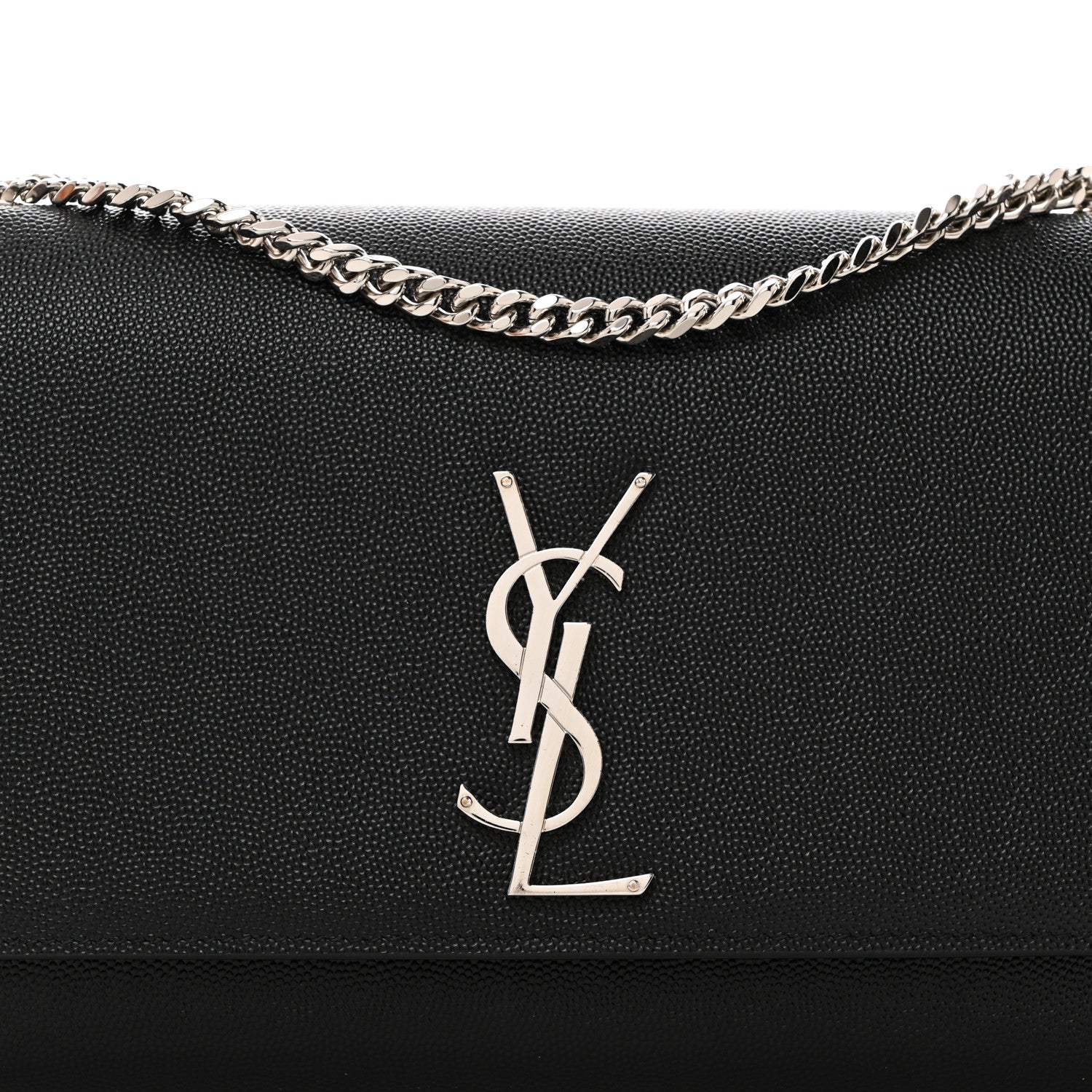 Saint Laurent Grain De Poudre Medium Classic Monogram Kate Satchel Black 8 of 10