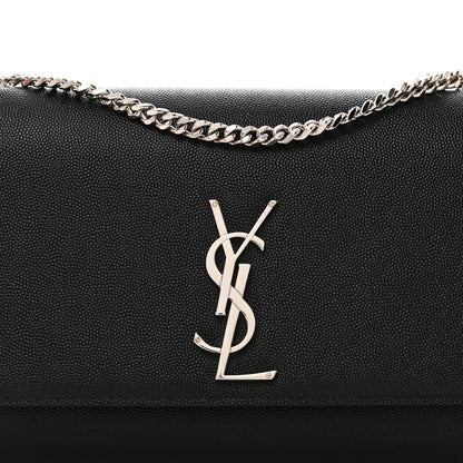 Saint Laurent Grain De Poudre Medium Classic Monogram Kate Satchel Black 8 of 10