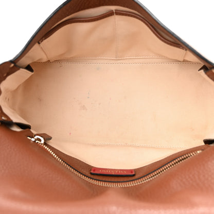 Valentino Garavani Pebbled Calfskin Medium Rockstud Top Handle Shoulder Bag Cognac 5 of 12