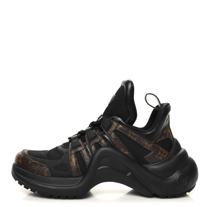 Louis Vuitton Calfskin Patent Monogram LV Archlight Sneakers 39.5 Black 1 of 8