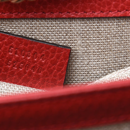Gucci Dollar Calfskin Small Interlocking G Shoulder Bag Red 6 of 8