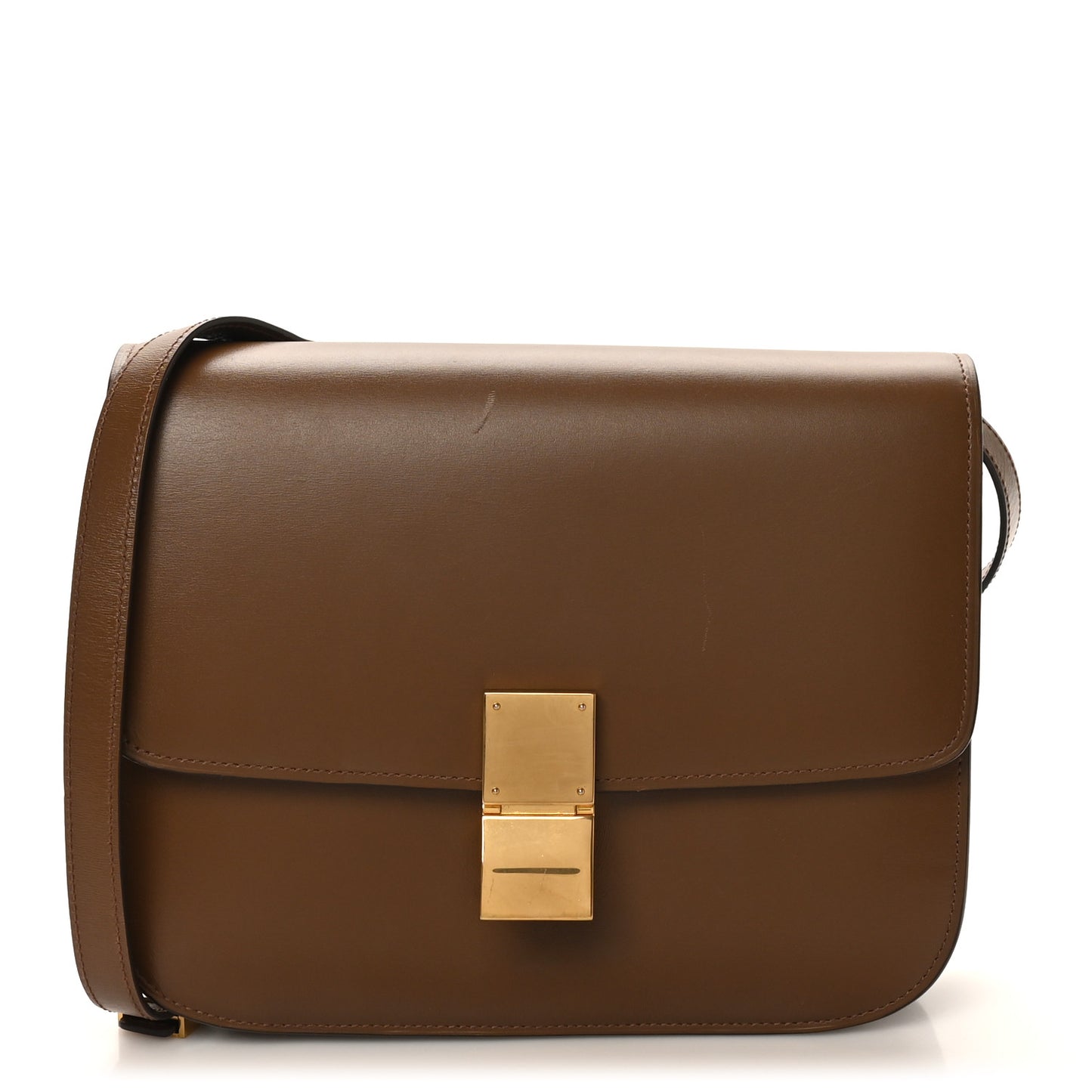 Box Calfskin Medium Classic Box Flap Bag Camel