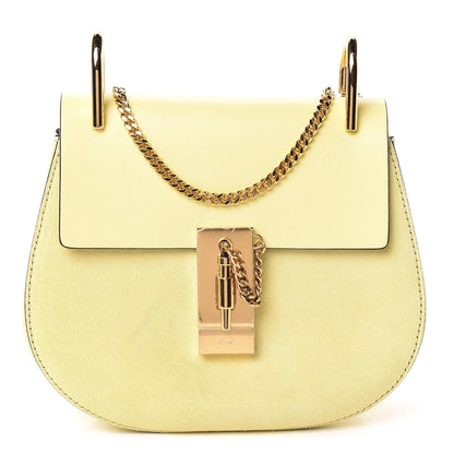 Chloe Suede Smooth Calfskin Mini Drew Shoulder Bag Lemonade 1 of 10