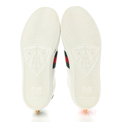 Gucci Calfskin Web Pearl Studded Womens Ace Sneakers 35.5 White 5 of 8