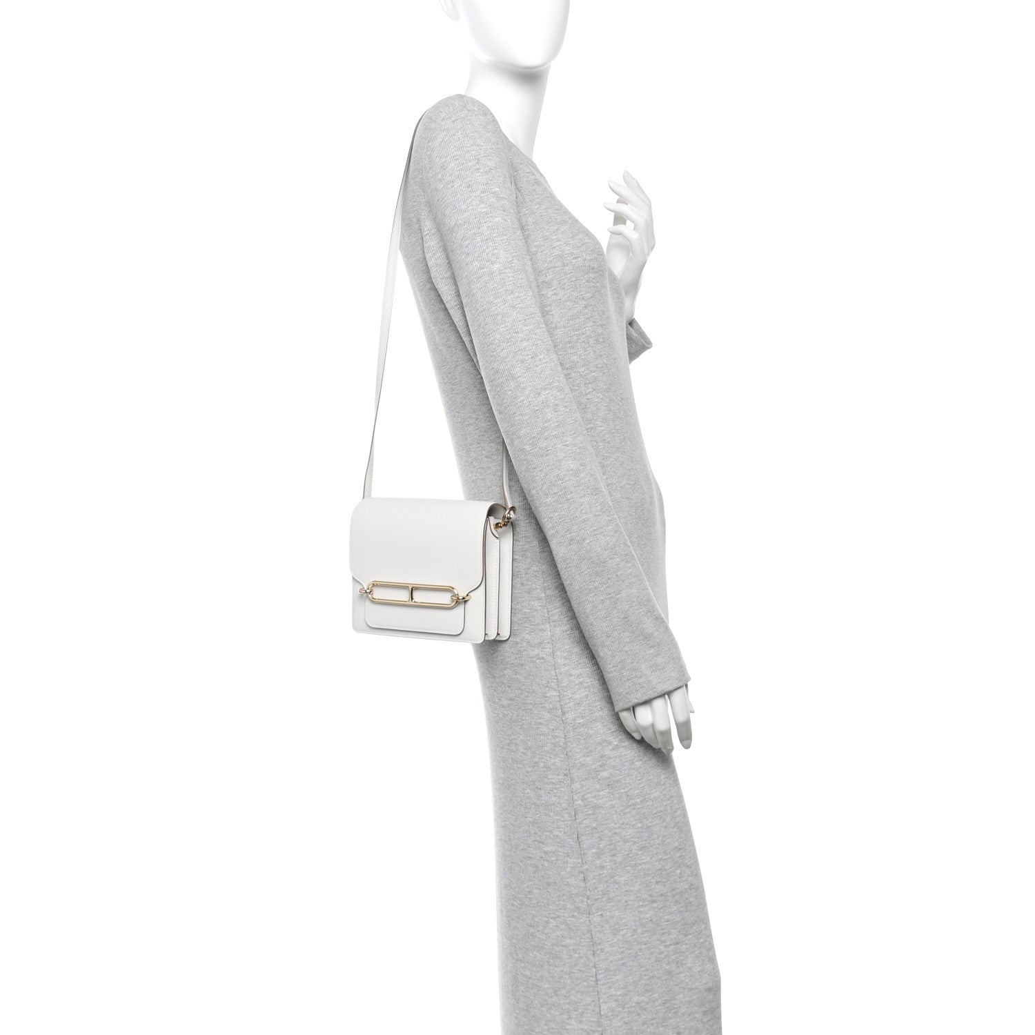 Hermes Swift Mini Sac Roulis Gris Pale 2 of 11