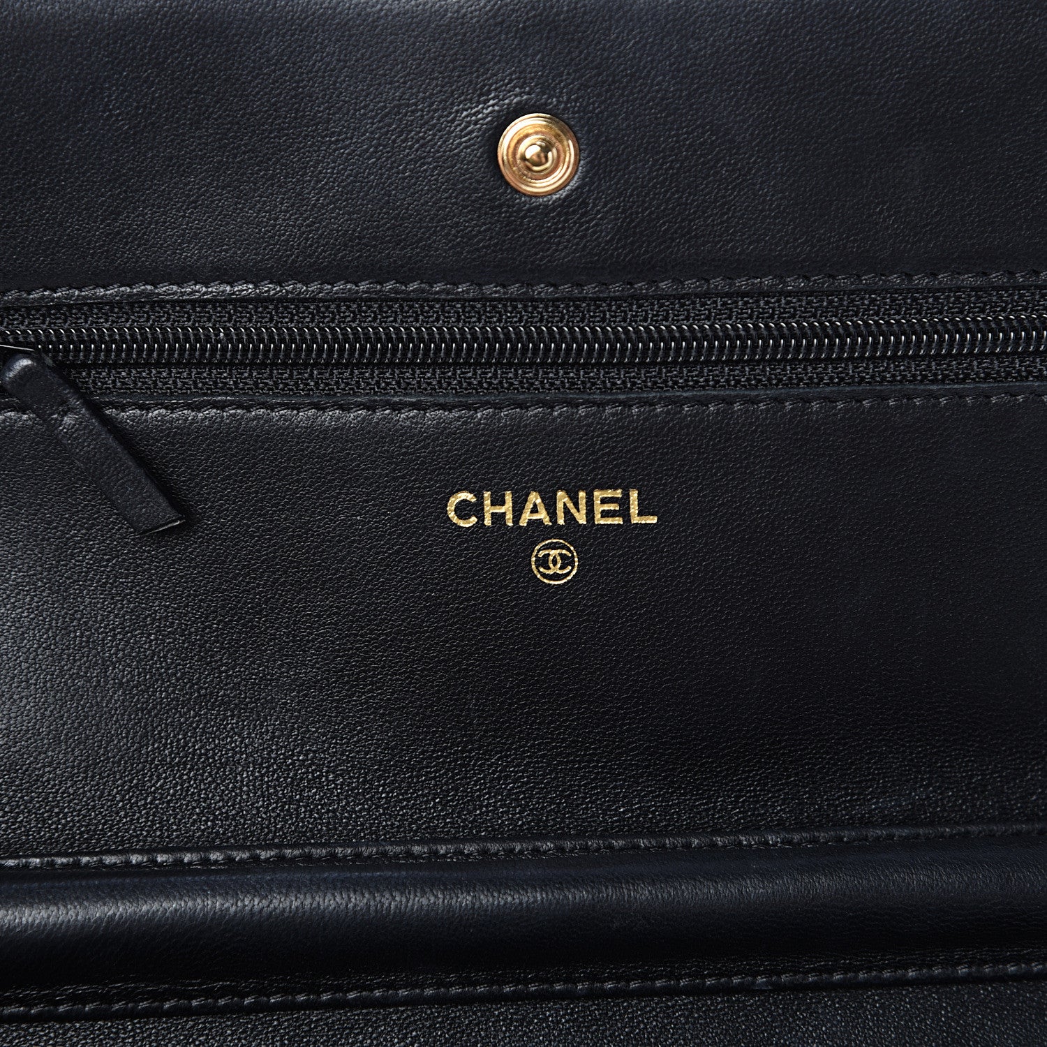 Chanel Lambskin Quilted Wallet On Chain WOC Black 5 of 14