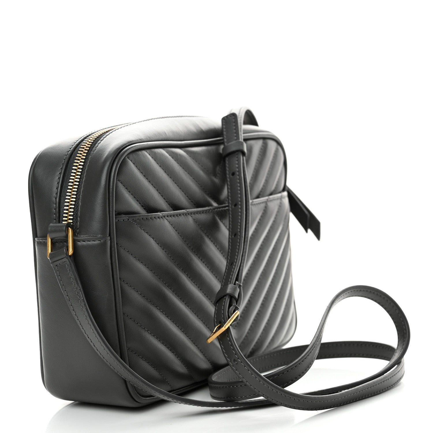Saint Laurent Calfskin Matelasse Monogram Lou Camera Bag Storm 3 of 11