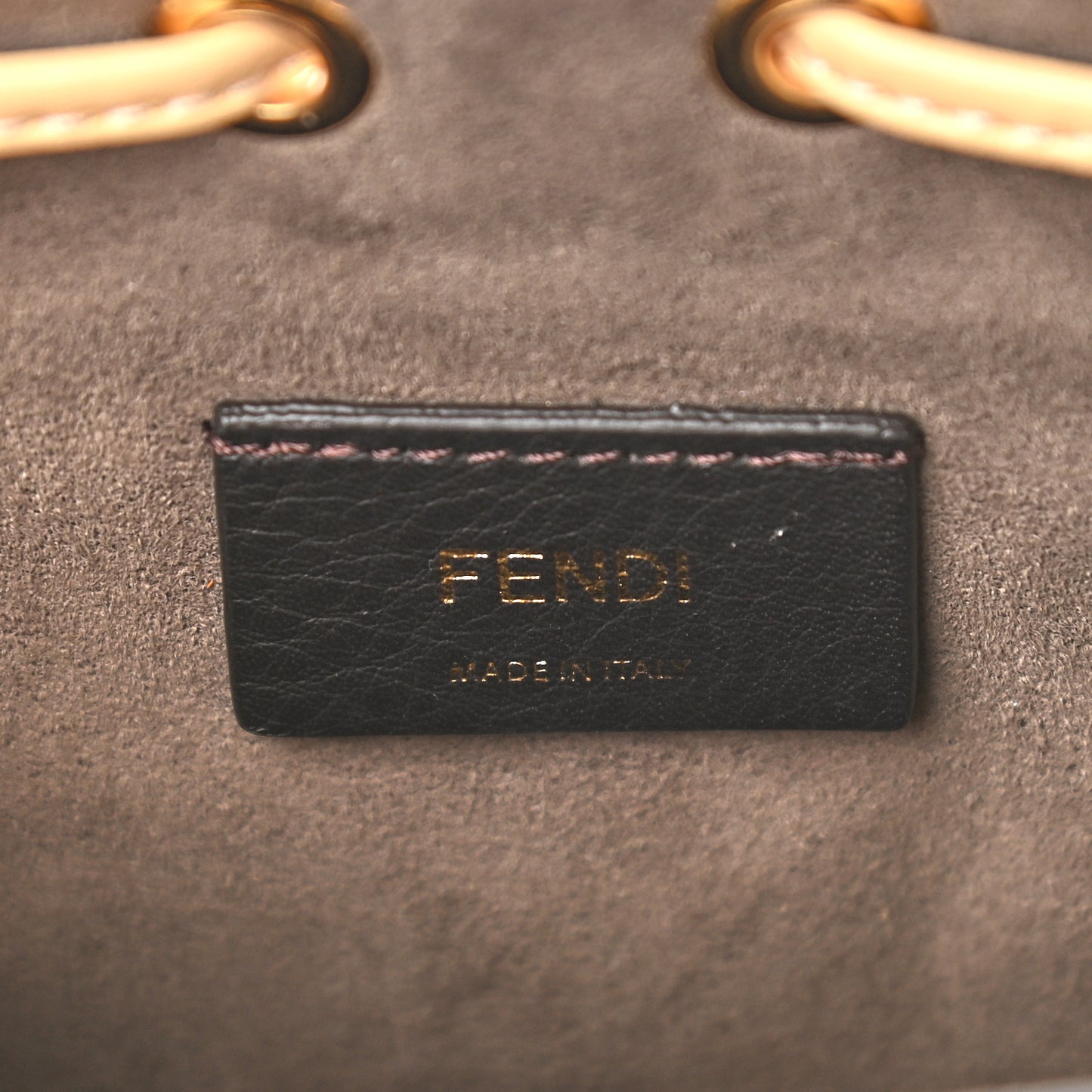 Vitello Liberty F is Fendi Bi-Color FF 1974 Embossed Mini Mon Tresor Bucket Bag Savana Lollypop