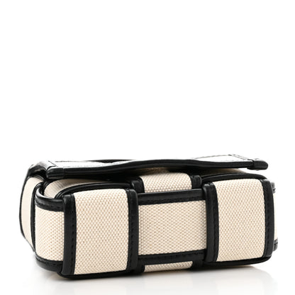 Bottega Veneta Canvas Intrecciato Mini Cassette Crossbody Bag Natural Black 4 of 9