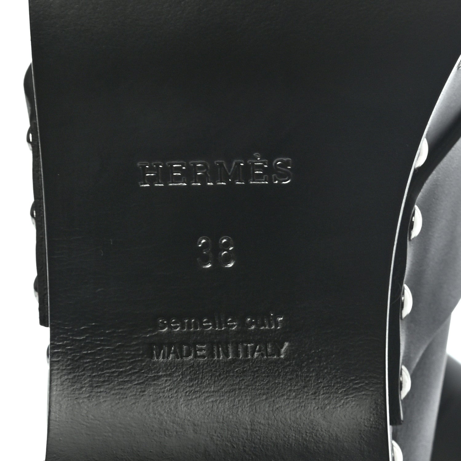 Hermes Calfskin Calya Mules 38 Black 6 of 8