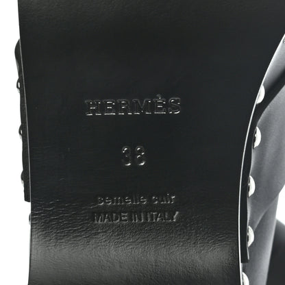 Hermes Calfskin Calya Mules 38 Black 6 of 8