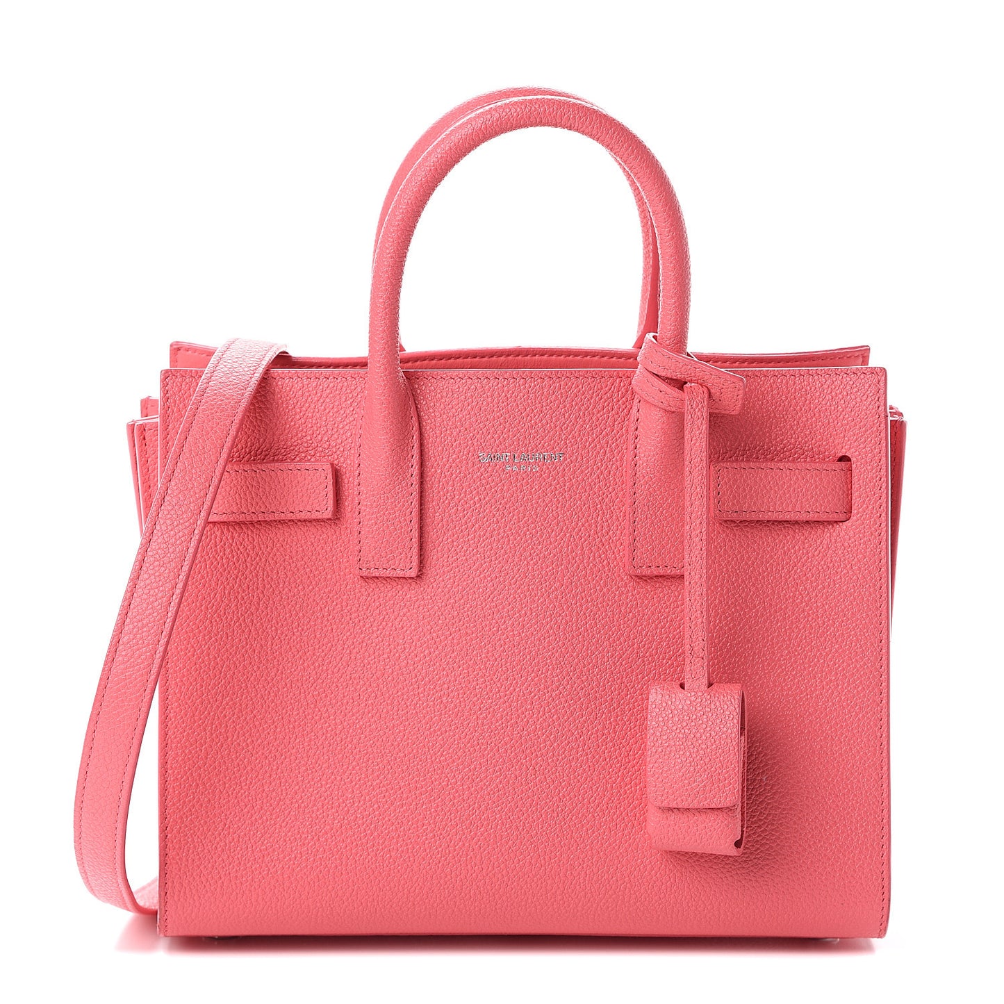 Grained Calfskin Nano Sac De Jour Coral