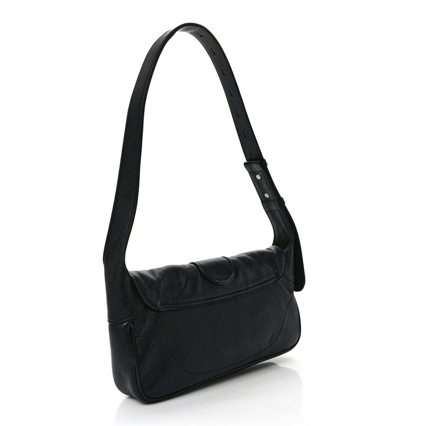 Goatskin Small GG Monochrome Aphrodite Shoulder Bag Black