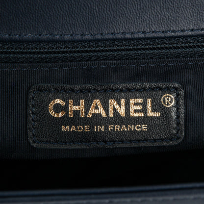 Chanel Lambskin Quilted New Medium Boy Flap Dark Navy Blue 6 of 7