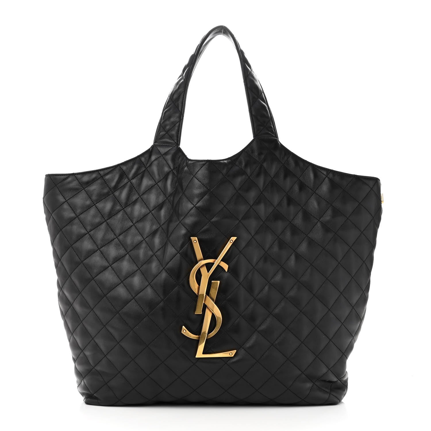 Saint Laurent Lambskin Quilted Maxi Icare Shopping Tote Black 3 of 10