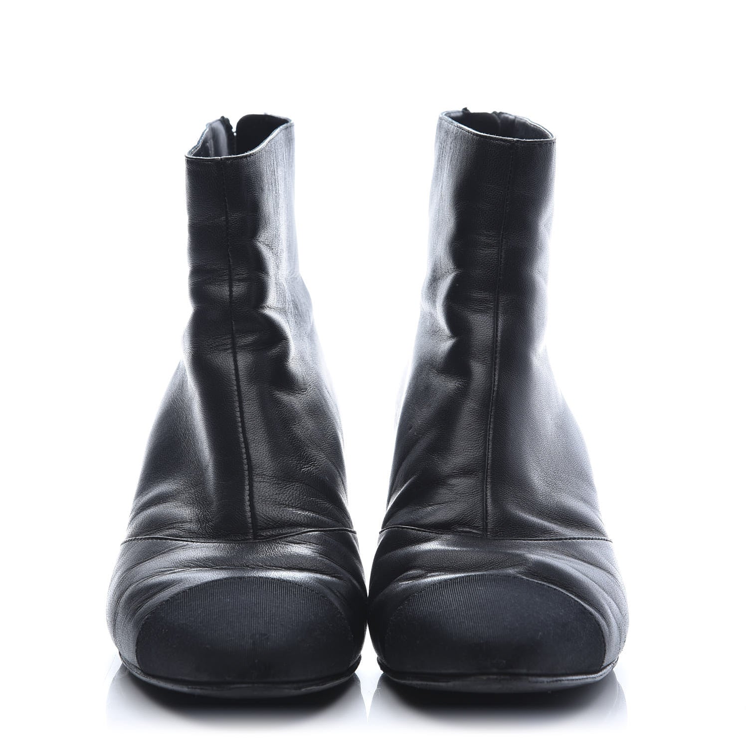 Chanel Calfskin Ankle Boots 38 Black 2 of 8