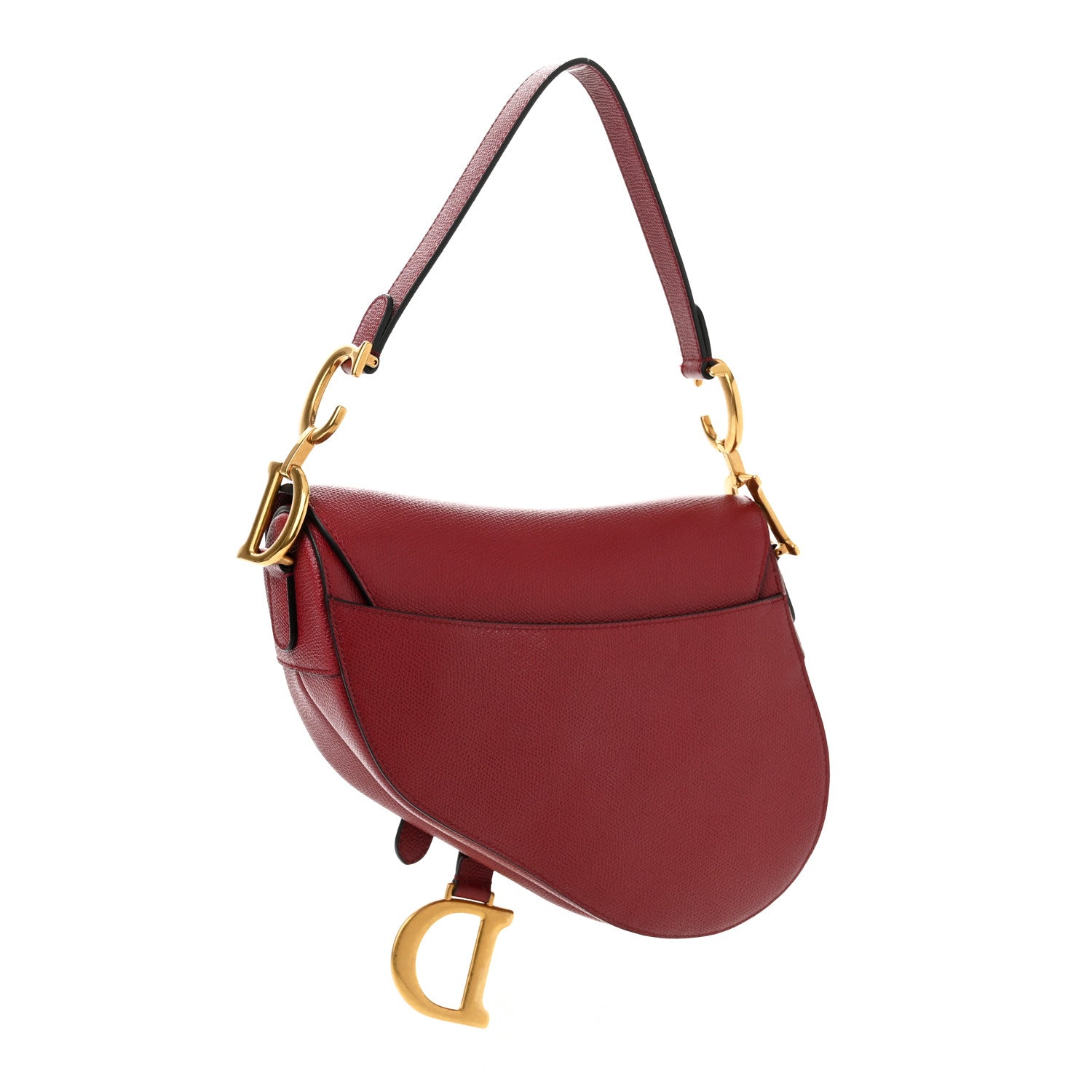 Christian Dior Grained Calfskin Saddle Bag Red 3 of 10