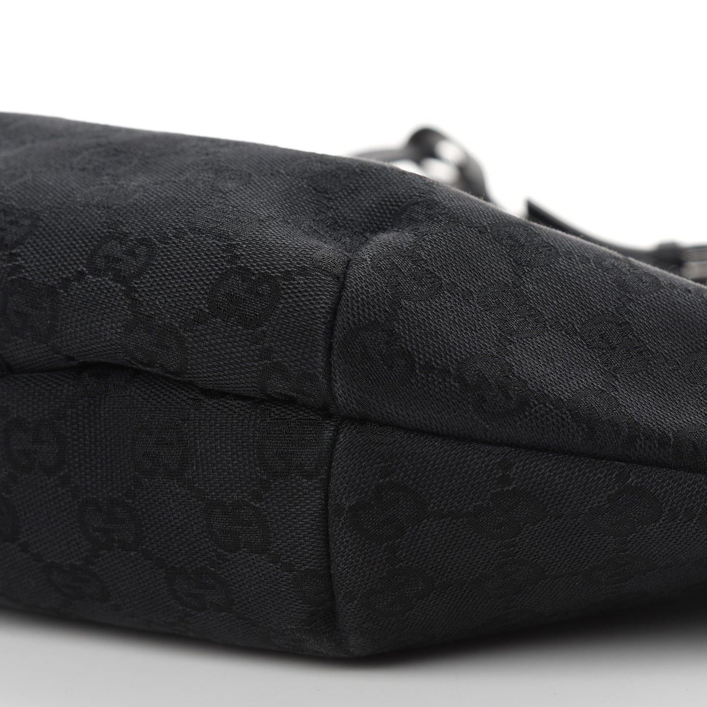 Denim Monogram Half Moon Hobo Black