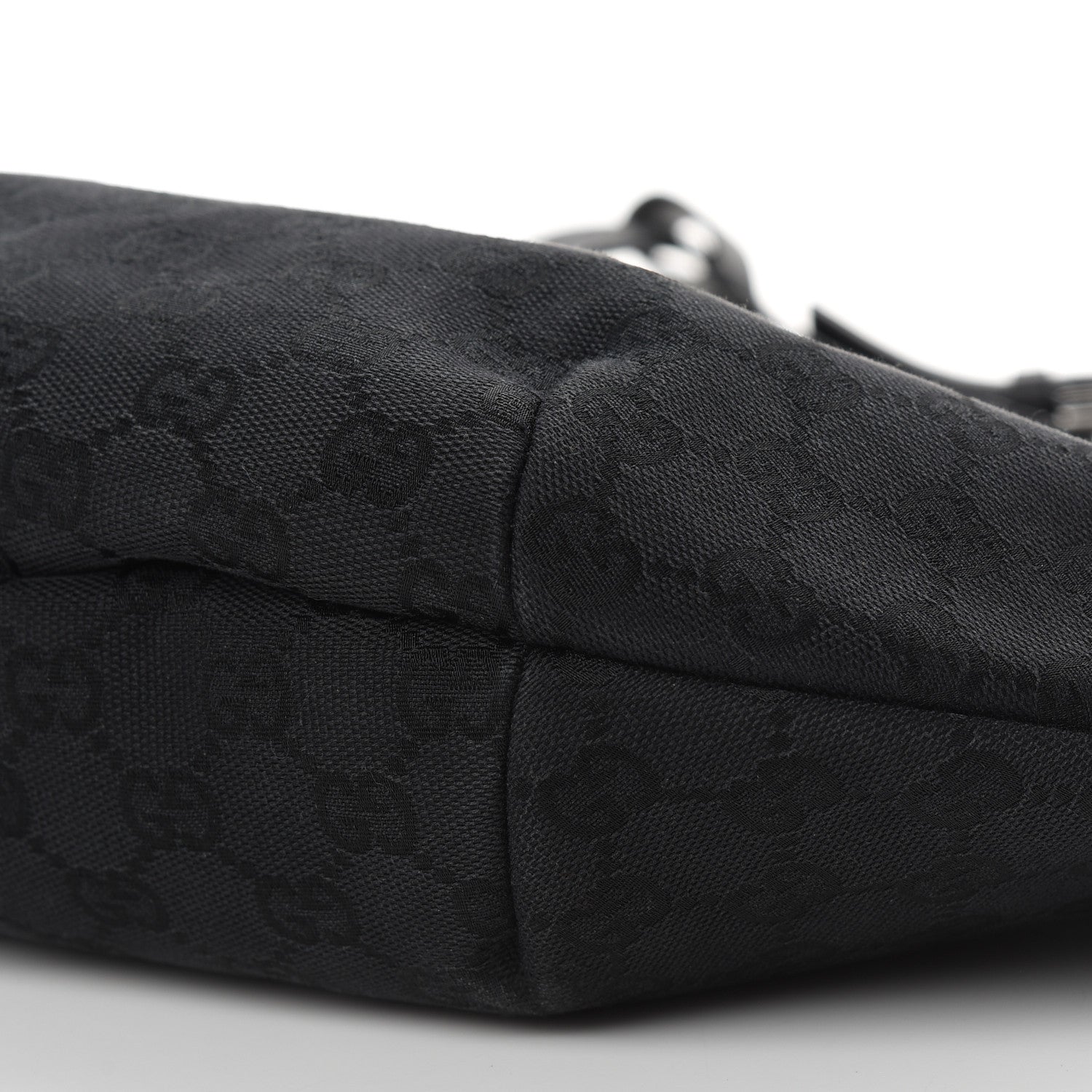 Gucci Denim Monogram Half Moon Hobo Black 8 of 12