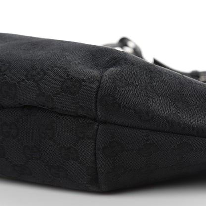 Gucci Denim Monogram Half Moon Hobo Black 8 of 12
