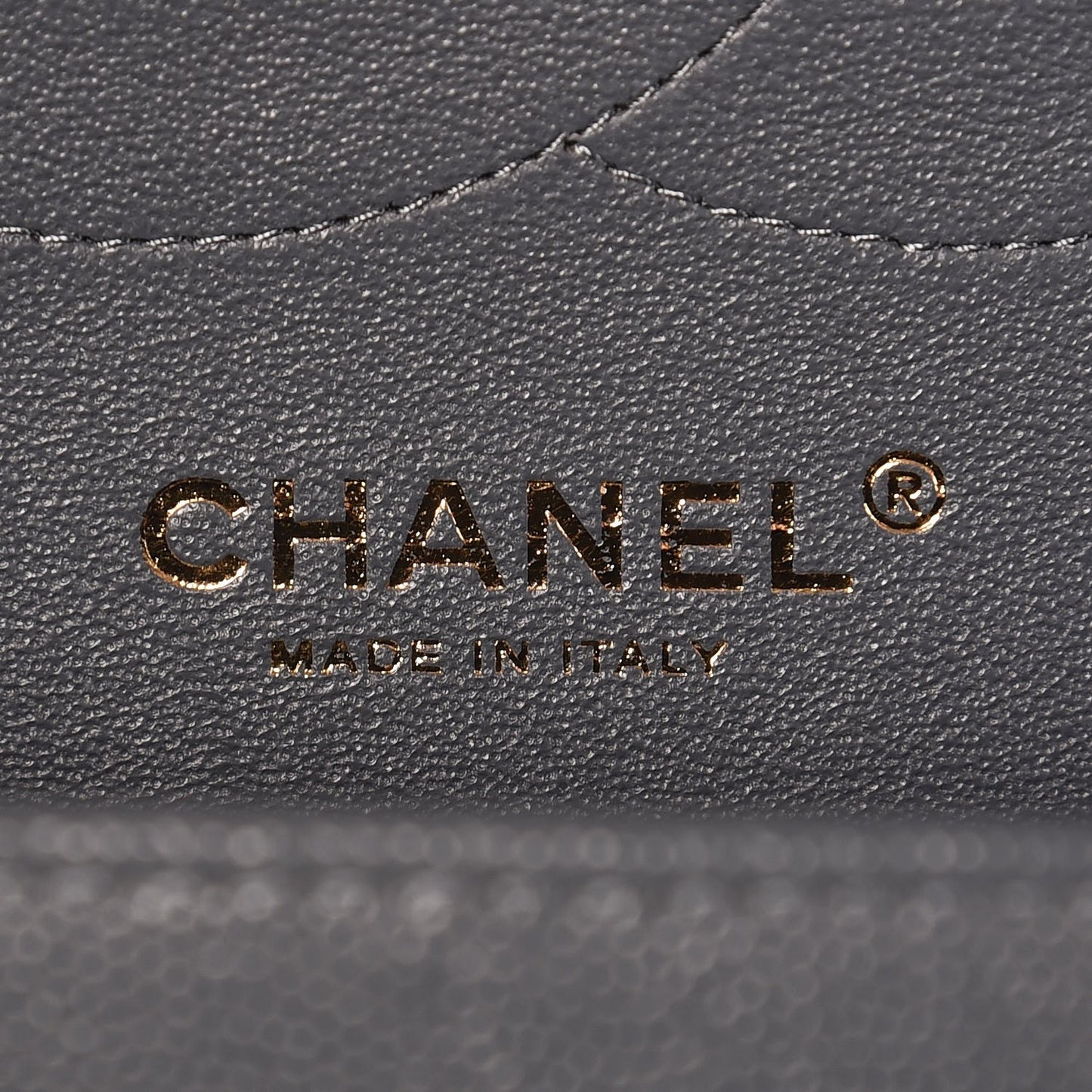 Caviar Quilted Jumbo Double Flap Dark Grey