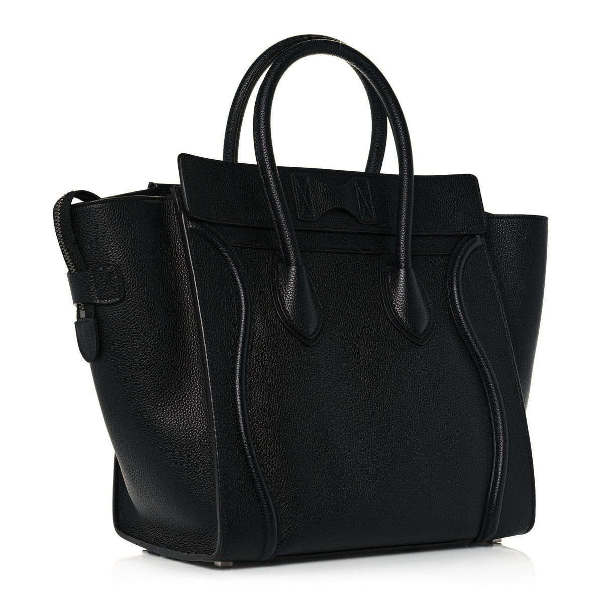 Drummed Calfskin Mini Luggage Black