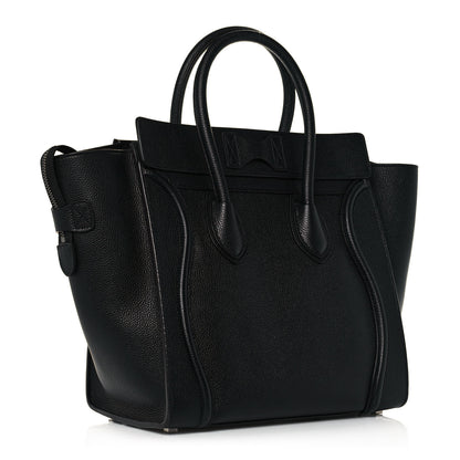Celine Drummed Calfskin Mini Luggage Black 3 of 13