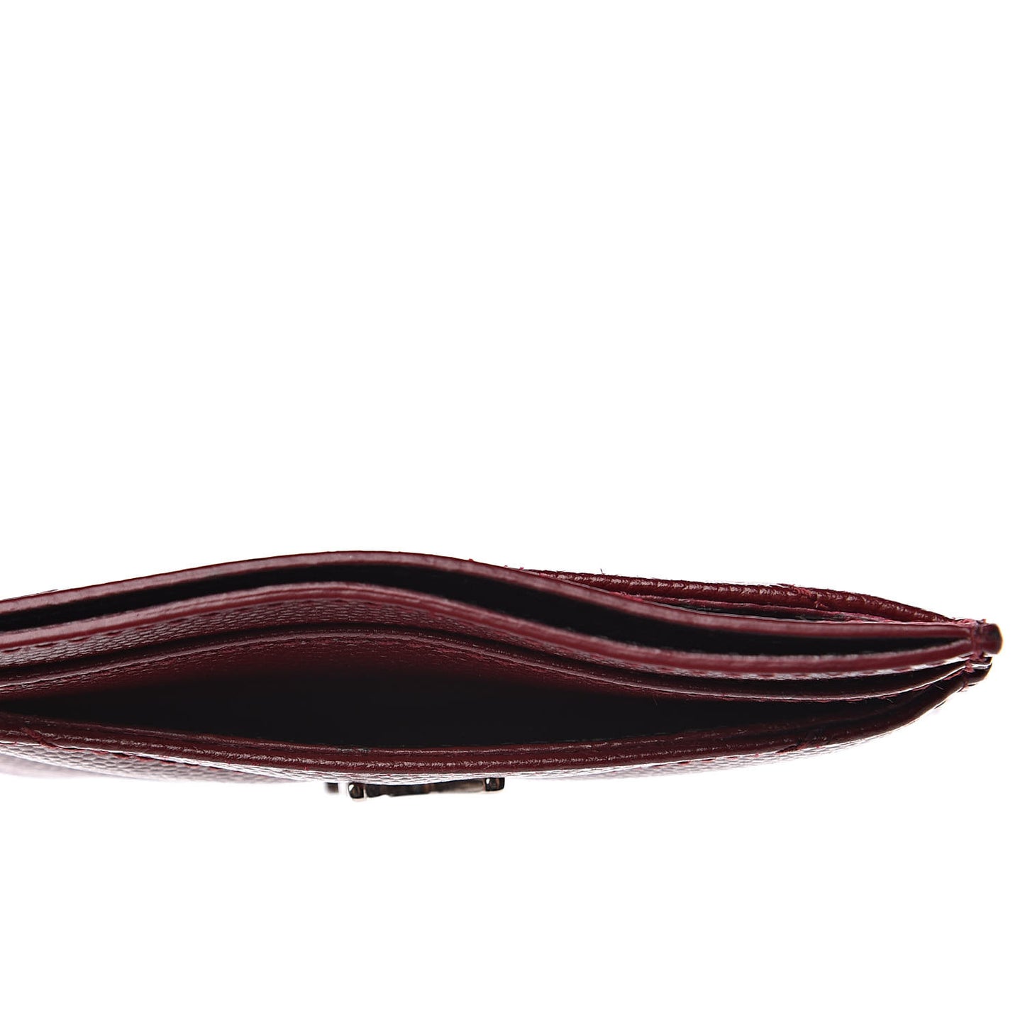 Grain De Poudre Matelasse Chevron Monogram Credit Card Case Palissandre