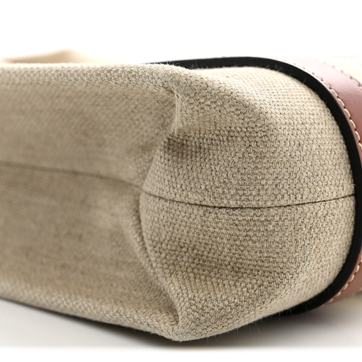 Cotton Calfskin Small Woody Ribbon Tote With Strap White Brown