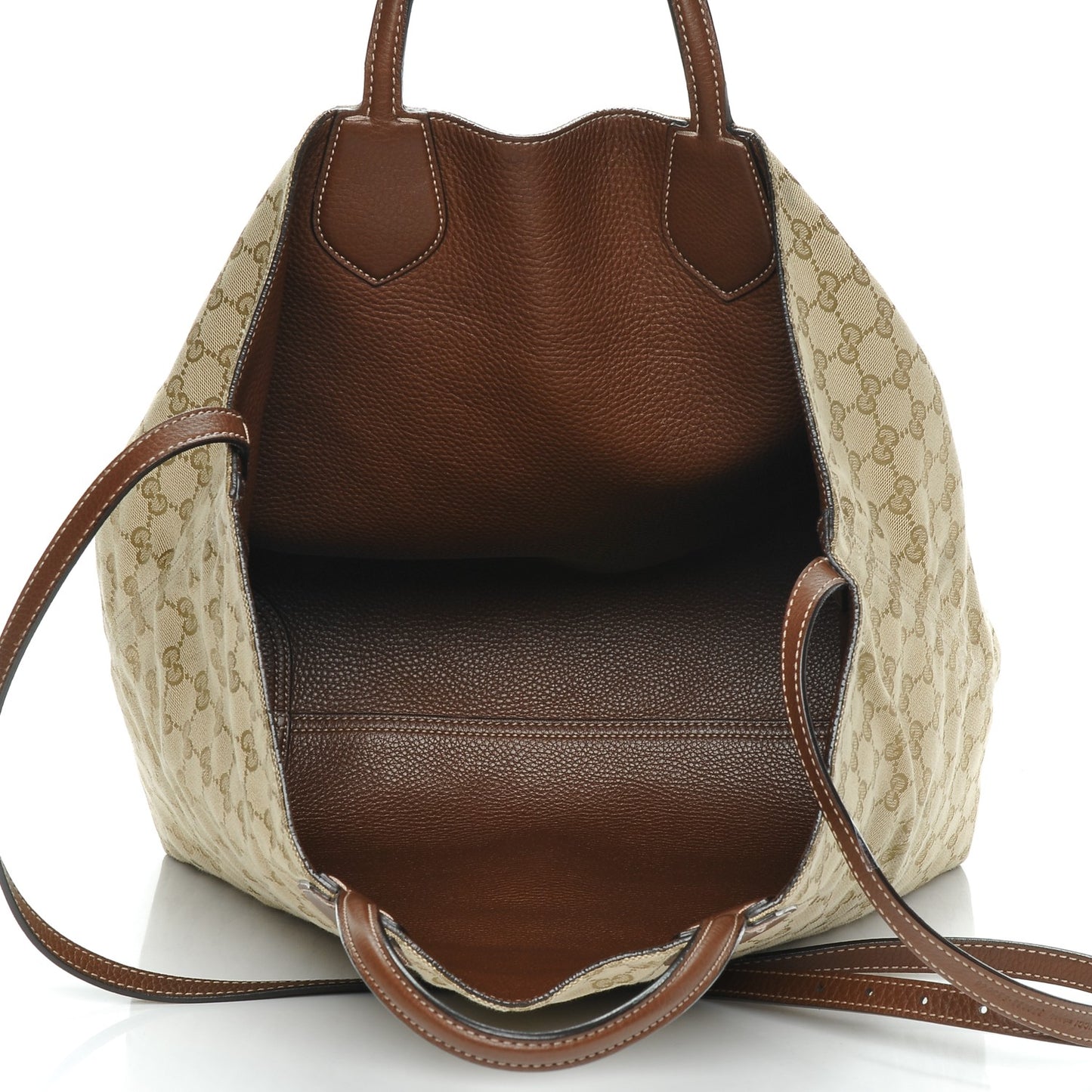 Pebbled Calfskin Medium Ramble Reversible Tote Black Nut Brown